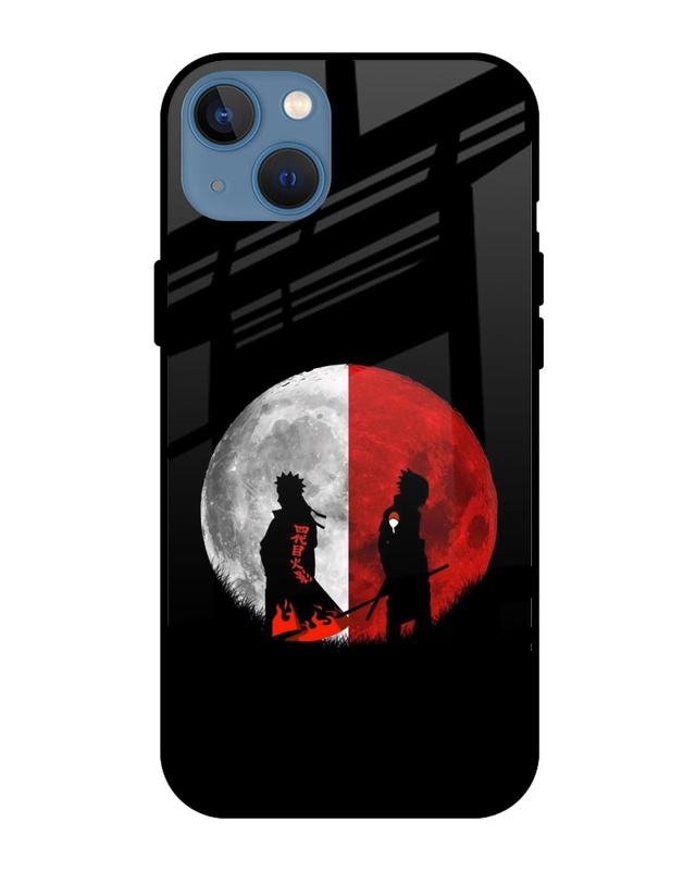 Shop Anime Red Moon Premium Glass Case for iPhone 13 mini (Shock Proof, Scratch Resistant)-Front