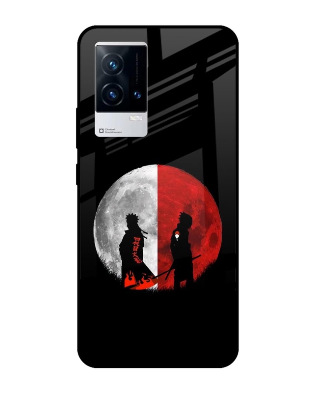 Shop Anime Red Moon Premium Glass Case for IQOO 9 5G (Shock Proof,Scratch Resistant)-Front