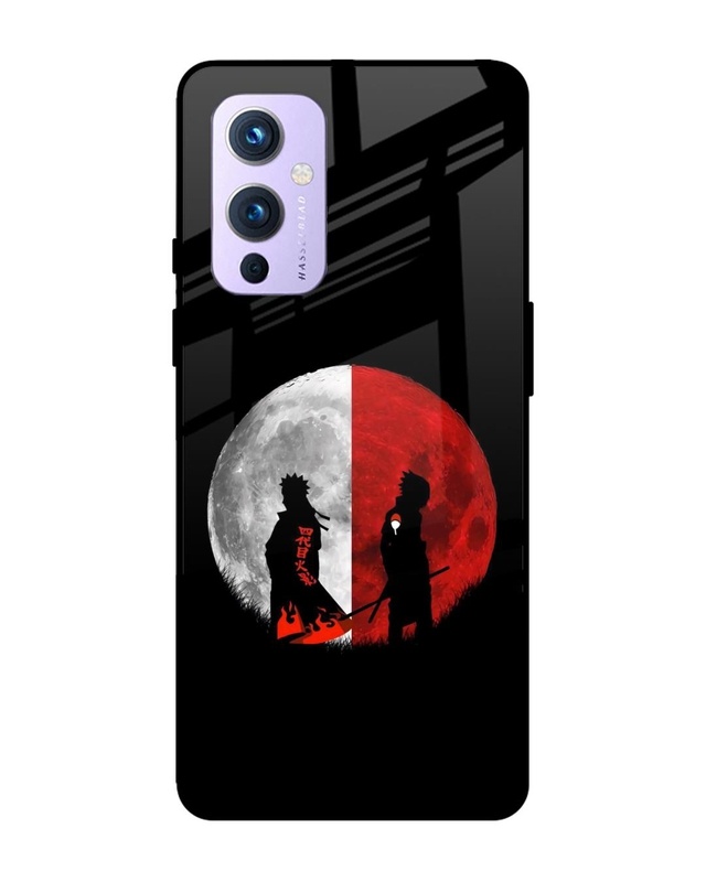 Shop Anime Red Moon Premium Glass Case for OnePlus 9 (Shock Proof,Scratch Resistant)-Front