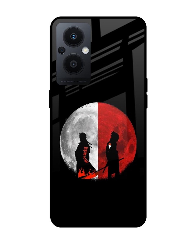 Shop Anime Red Moon Premium Glass Case for Oppo F21s Pro 5G (Shock Proof,Scratch Resistant)-Front