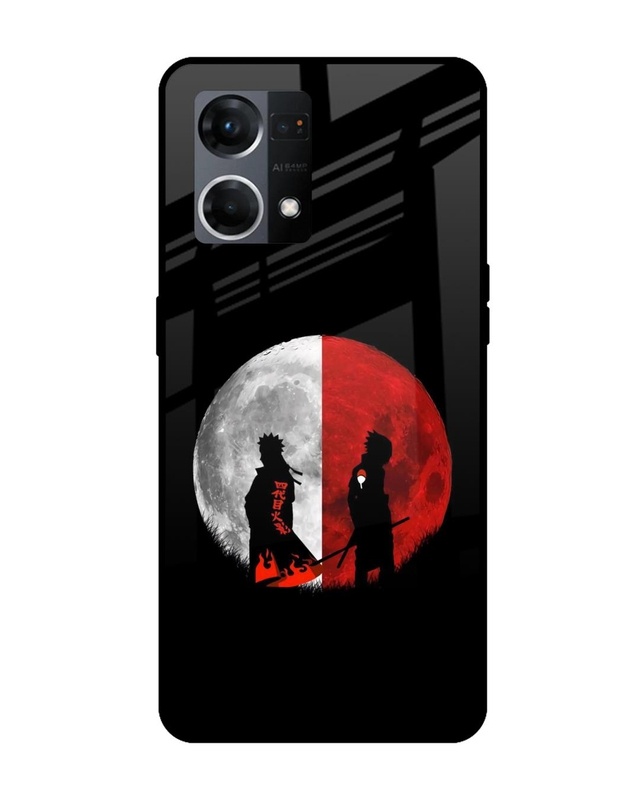 Shop Anime Red Moon Premium Glass Case for Oppo F21s Pro (Shock Proof,Scratch Resistant)-Front