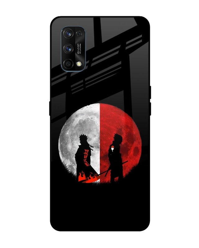 Shop Anime Red Moon Premium Glass Case for Realme 7 pro (Shock Proof, Scratch Resistant)-Front