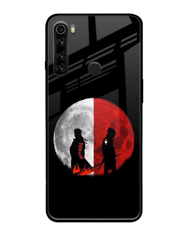 Shop Anime Red Moon Premium Glass Case for Redmi Note 8 (Shock Proof,Scratch Resistant)-Front