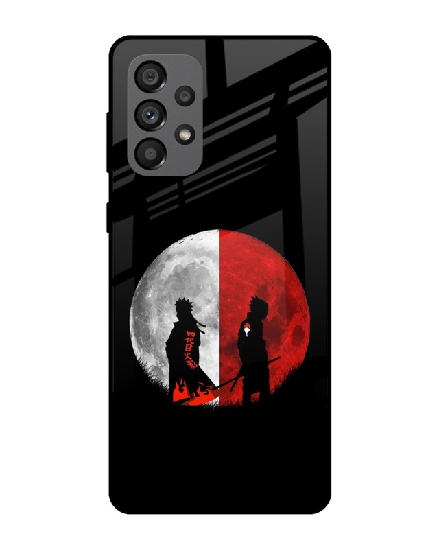 Shop Anime Red Moon Premium Glass Case for Samsung Galaxy A73 5G (Shock Proof,Scratch Resistant)-Front