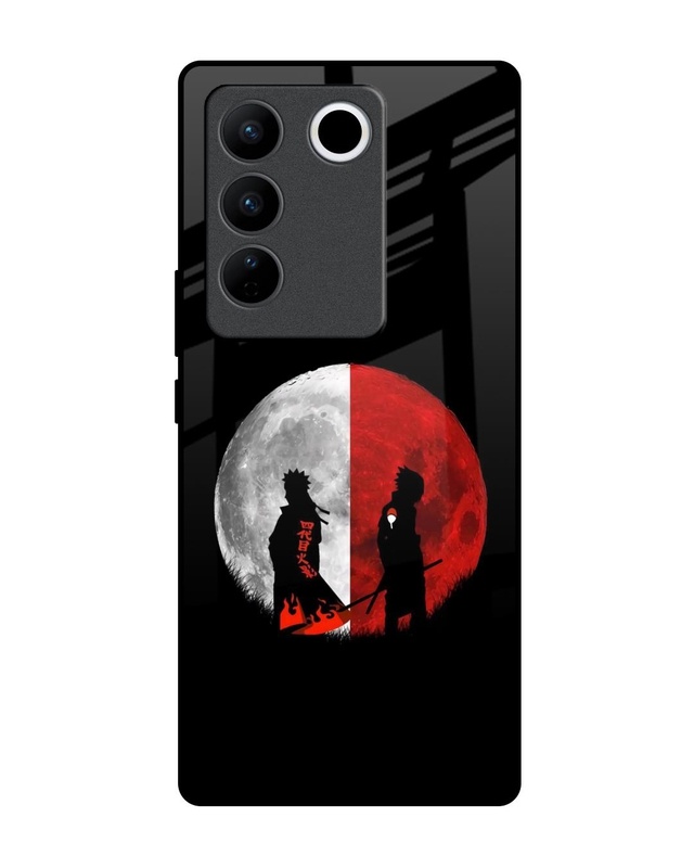 Shop Anime Red Moon Premium Glass Case for Vivo V27 Pro 5G (Shock Proof, Scratch Resistant)-Front