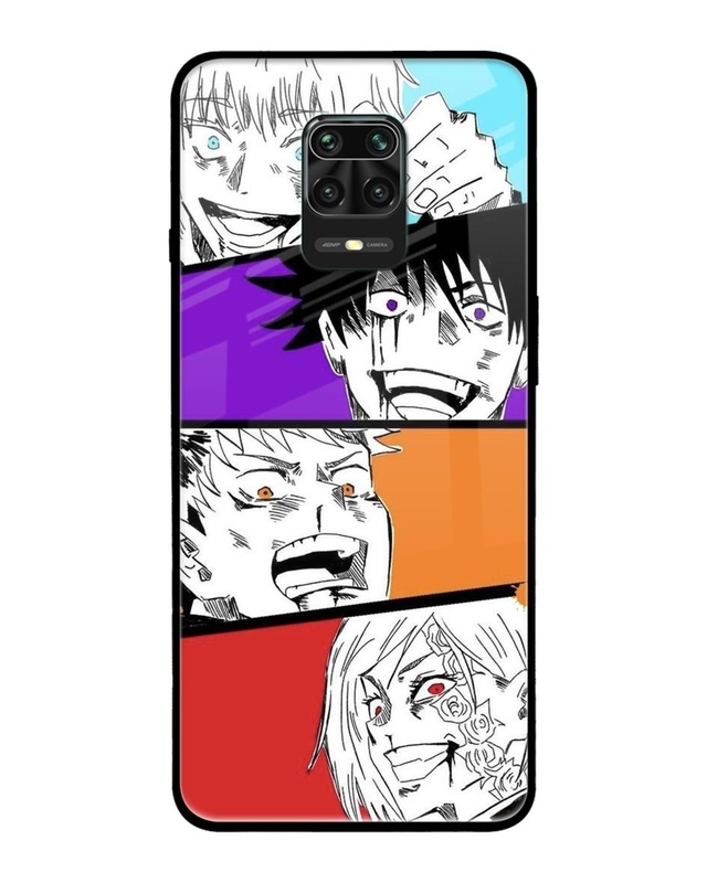 Shop Anime Sketch Premium Glass Case for Poco M2 Pro (Shock Proof, Scratch Resistant)-Front
