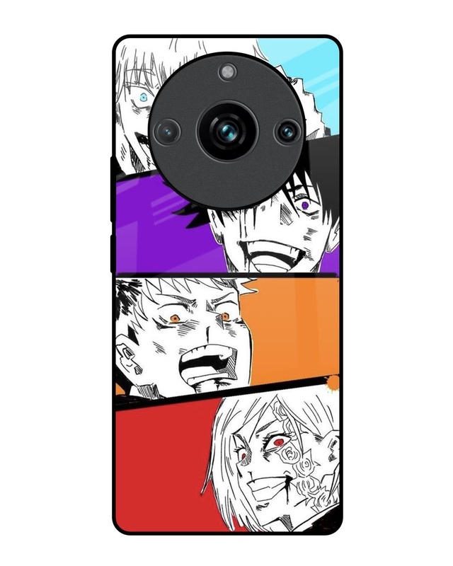 Shop Anime Sketch Premium Glass Case for Realme 11 Pro+ 5G (Shock Proof, Scratch Resistant)-Front