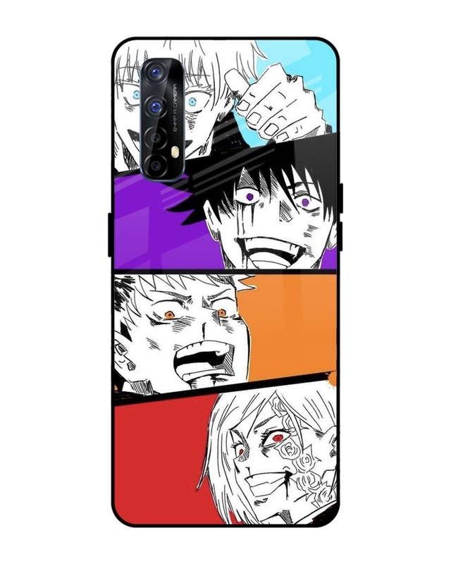 Shop Anime Sketch Premium Glass Case for Realme Narzo 20 Pro (Shock Proof, Scratch Resistant)-Front
