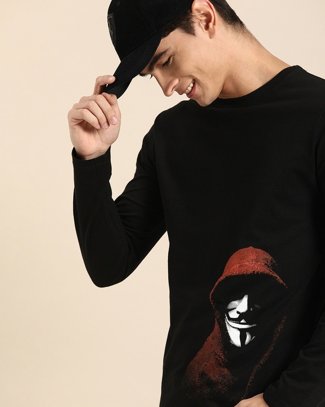Shop Anonymous Mask Full Sleeve T-Shirt-Front