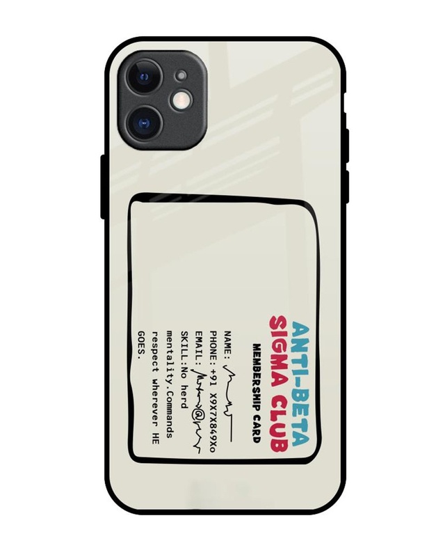 Shop Anti-Beta Sigma Club Premium Glass Cover for Apple iPhone 11-Front