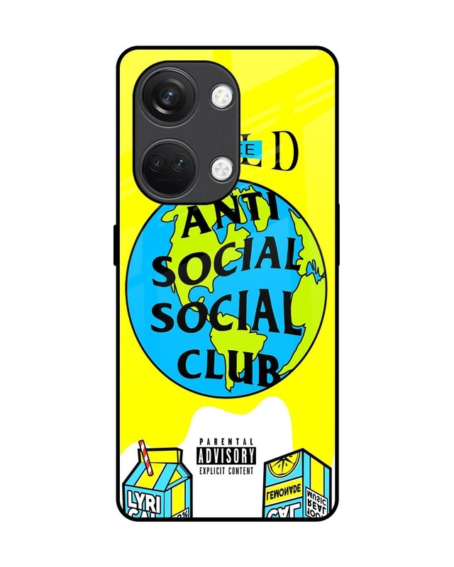 Shop Anti Social Club Premium Glass Case for OnePlus Nord 3 5G (Shock Proof, Scratch Resistant)-Front