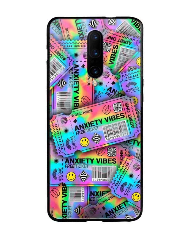 Shop Anxiety Vibes Ticket Premium Glass Case for OnePlus 7 Pro (Shock Proof, Scratch Resistant)-Front