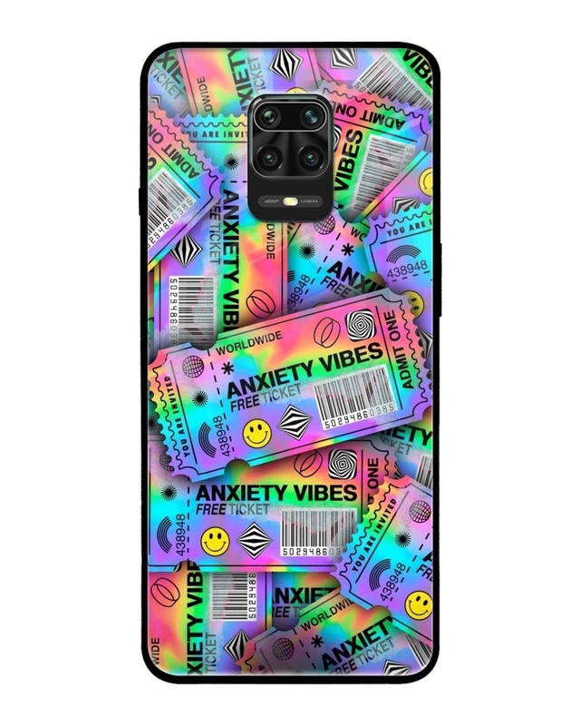 Shop Anxiety Vibes Ticket Premium Glass Case for Redmi Note 9 Pro Max (Shock Proof, Scratch Resistant)-Front