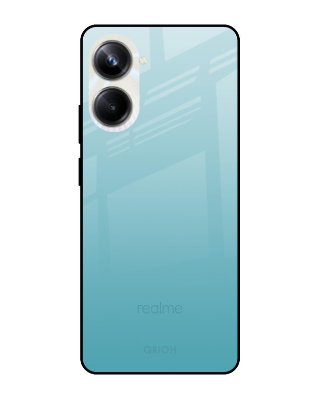 Shop Arctic Blue Premium Glass Case For Realme 10 Pro 5G (Shock Proof,Scratch Resistant)-Front