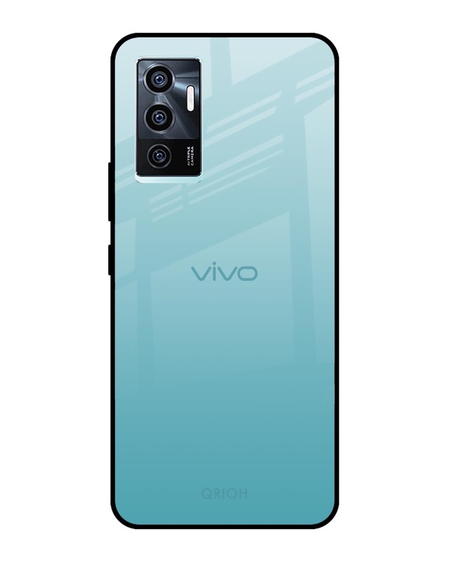 Shop Arctic Blue Printed Premium Glass Cover For Vivo V23e 5G (Shock Proof, Lightweight)-Front