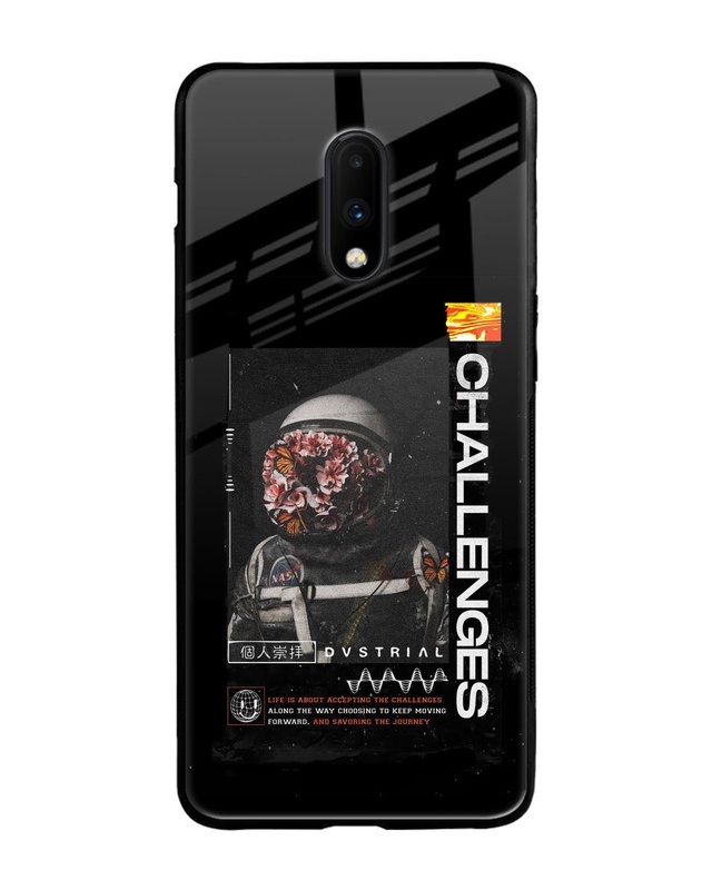 Shop Astronaut Challenge Premium Glass Case for OnePlus 7 (Shock Proof, Scratch Resistant)-Front