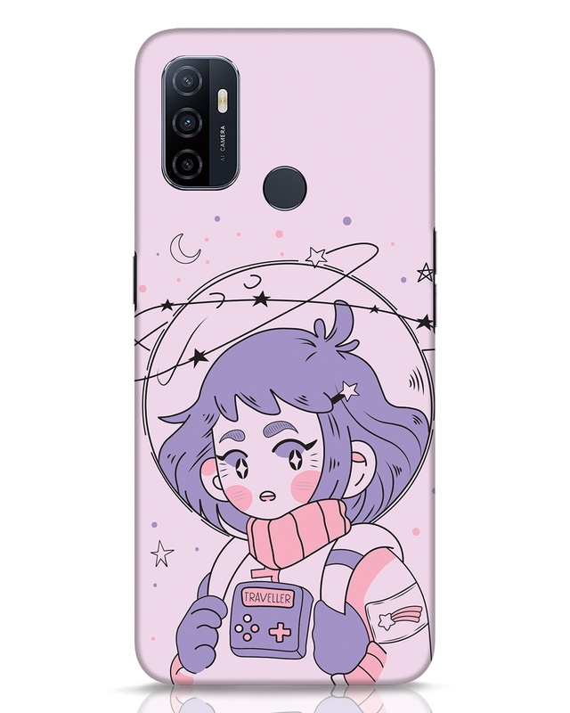 Shop Astronaut Girl Designer Hard Cover for Oppo A53-Front