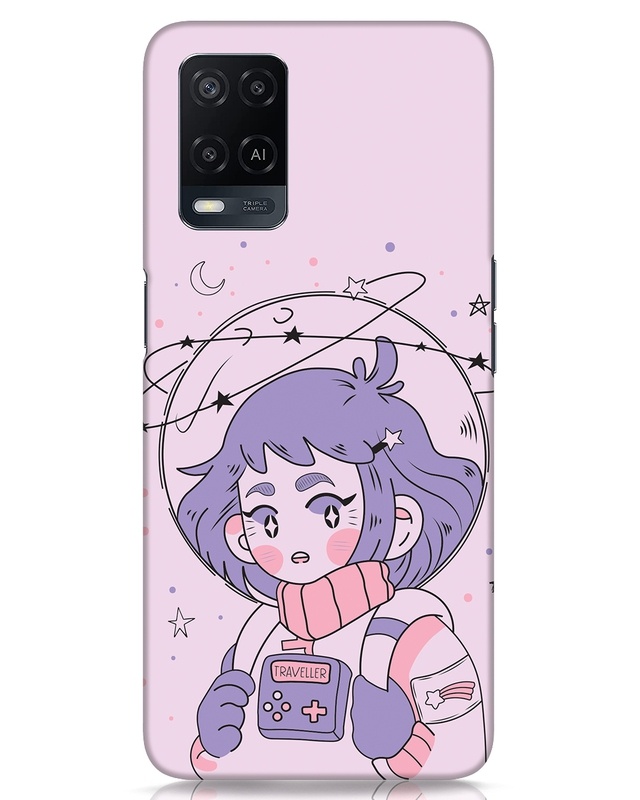 Shop Astronaut Girl Designer Hard Cover for Oppo A54-Front