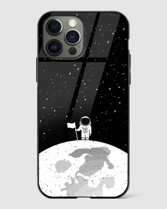 Shop Astronaut On Moon Premium Glass Case for Apple iPhone 15 Pro Max-Front