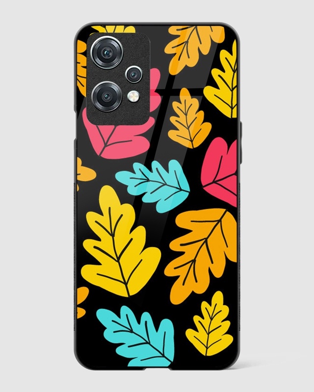 Shop Autumn Leaves Floral Premium Glass Case for OnePlus Nord CE 2 Lite 5G-Front