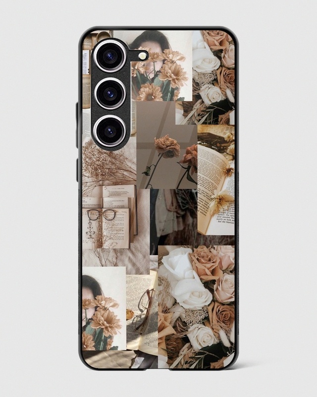 Shop Autumnal Floral Aesthetic Premium Glass Case for Samsung Galaxy S23 5G-Front