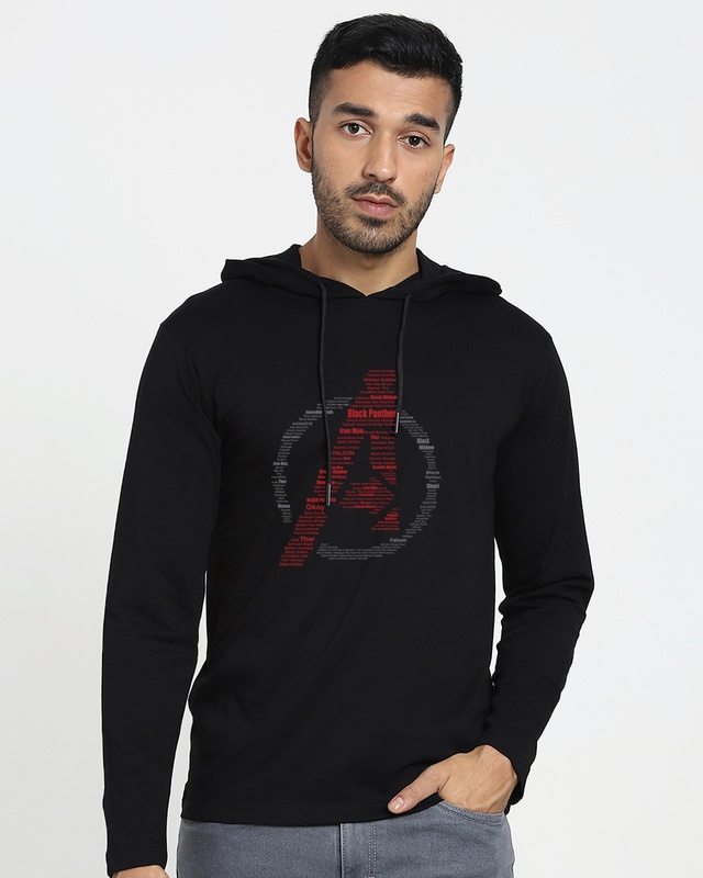 Shop Avengers All Star (AVL) Full Sleeve Hoodie T-shirt-Front