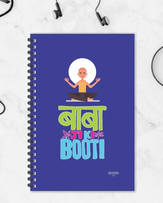 Shop Baba Ji Ki Booti Designer Notebook (Soft Cover, A5 Size, 160 Pages, Ruled Pages)-Front