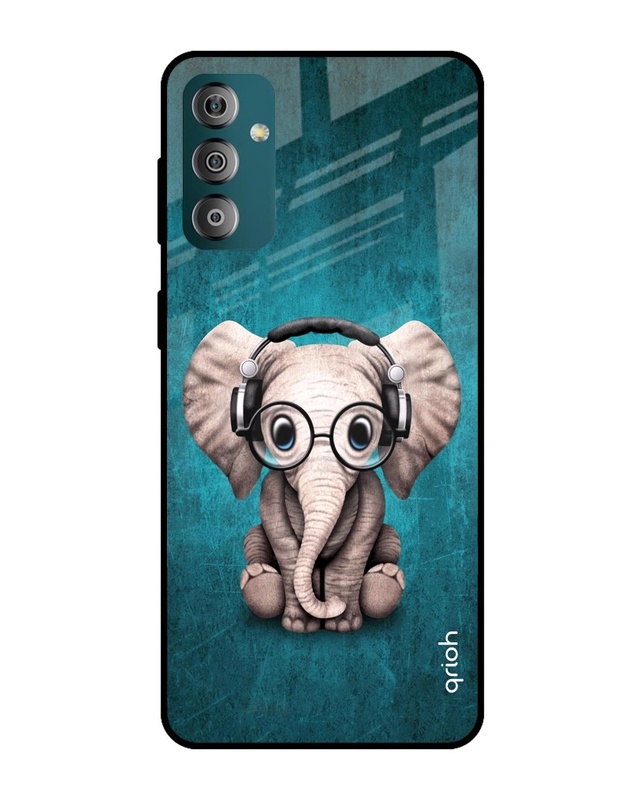 Shop Baby Elephant Printed Premium Glass Cover For Samsung Galaxy F23 5G (Shock Proof Lightweight)-Front