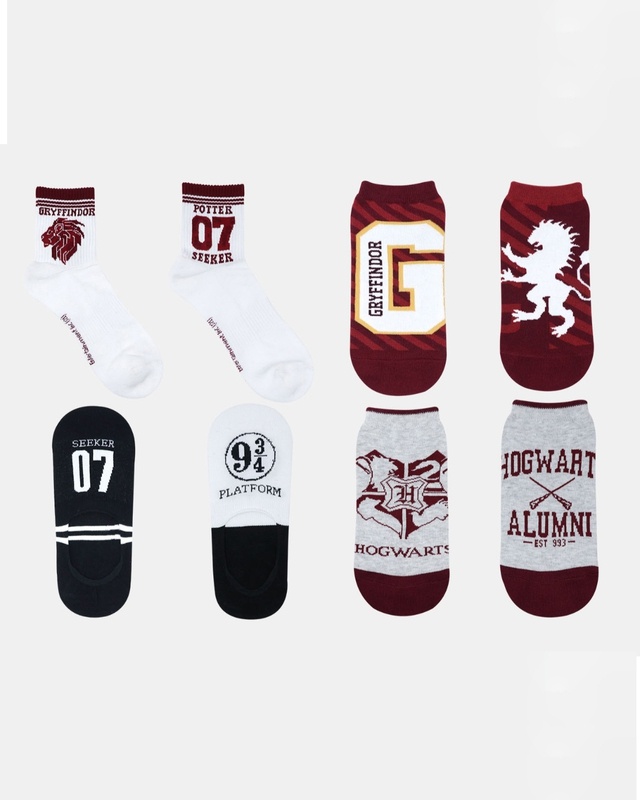 Shop Balenzia Harry Potter Gift Pack for Men Lowcut/Crew Socks (Pack of 8)-Front