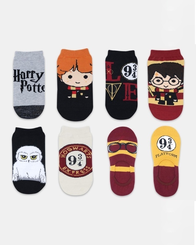 Shop Balenzia Harry Potter Gift Pack for Men Lowcut/Crew Socks (Pack of 8)-Front