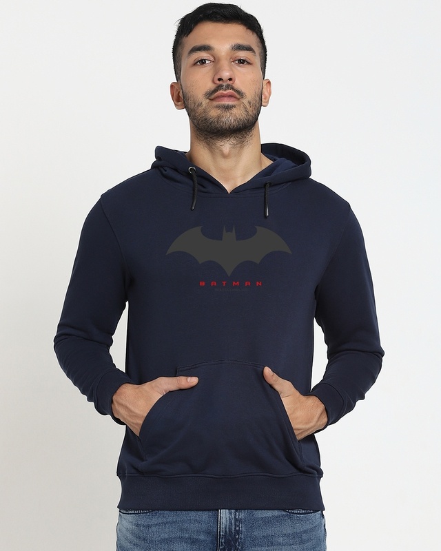 Shop Batman Outline Logo Hoodie Sweatshirt-Front