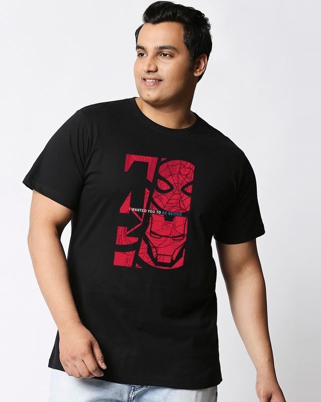 Shop Better Hero Men's Half Sleeves T-shirt Plus Size-Front