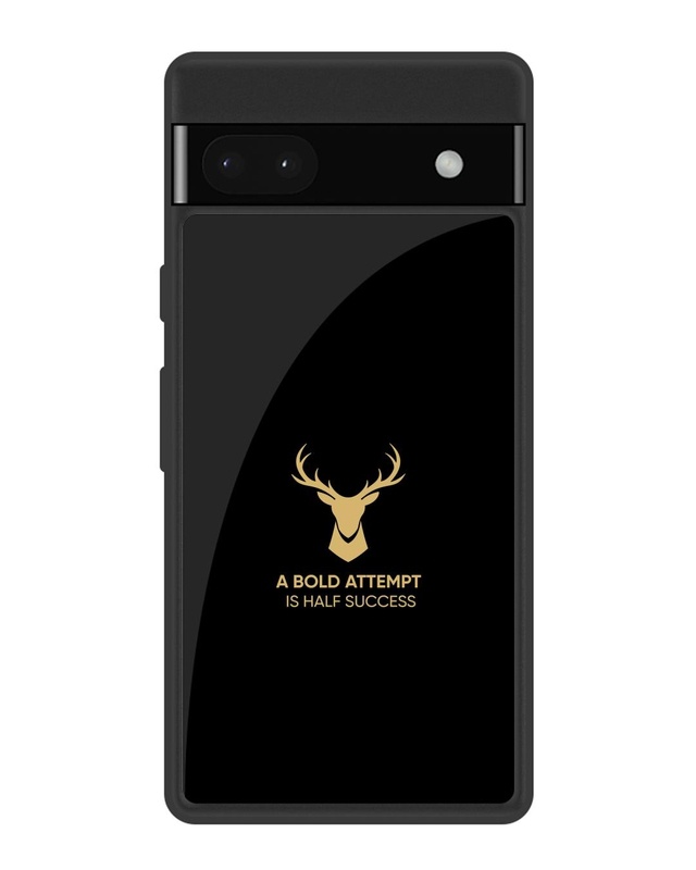 Shop Black Gold Deer Premium Glass Case for Google Pixel 6a (Shock Proof, Scratch Resistant)-Front