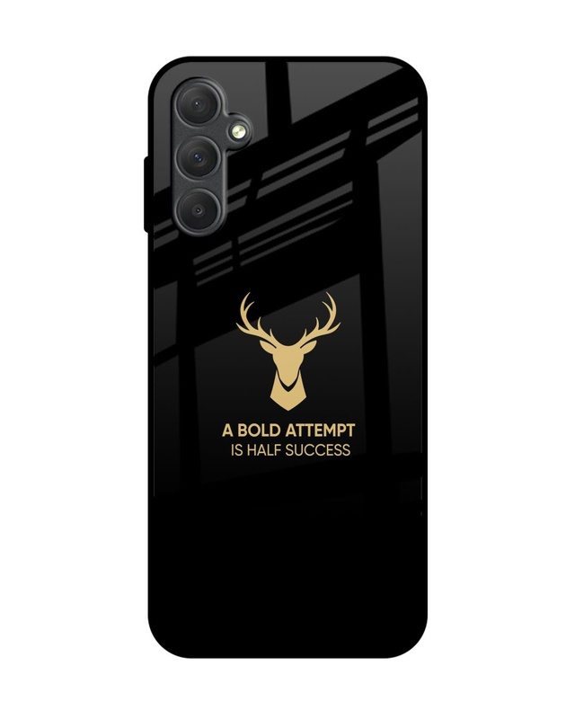 Shop Black Gold Deer Premium Glass Case for Samsung Galaxy M14 5G (Shock Proof, Scratch Resistant)-Front