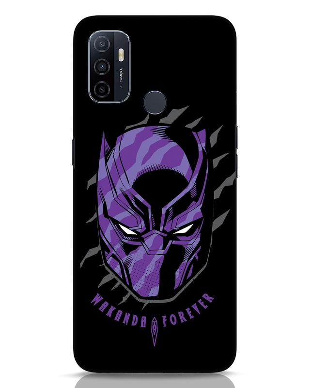 Shop Black Panther Mask Designer Hard Cover for Oppo A53-Front