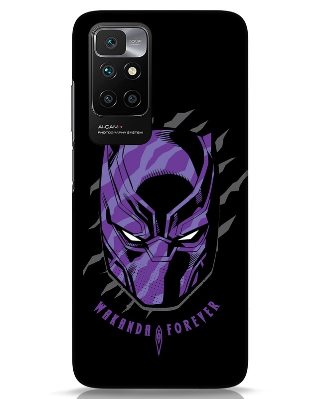 Shop Black Panther Mask Designer Hard Cover for Xiaomi Redmi 10 Prime-Front