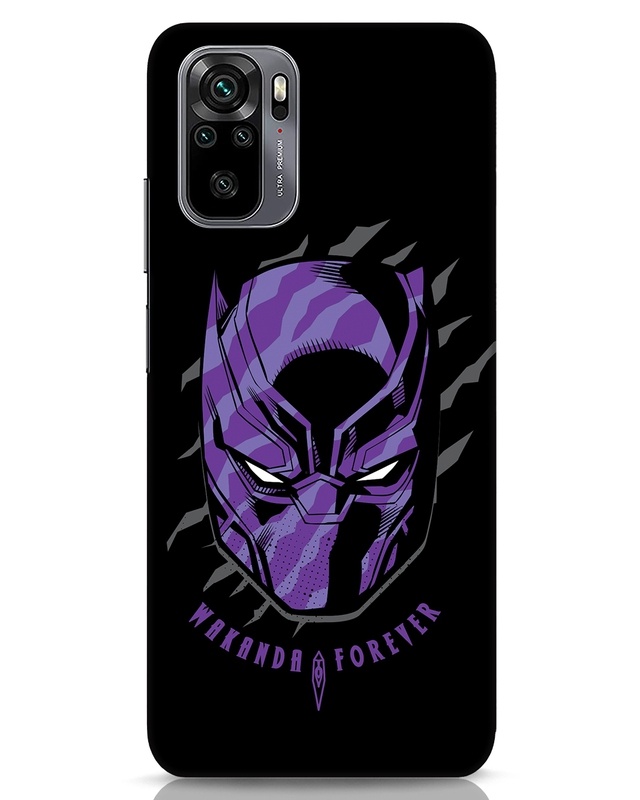 Shop Black Panther Mask Designer Hard Cover for Xiaomi Redmi Note 10-Front