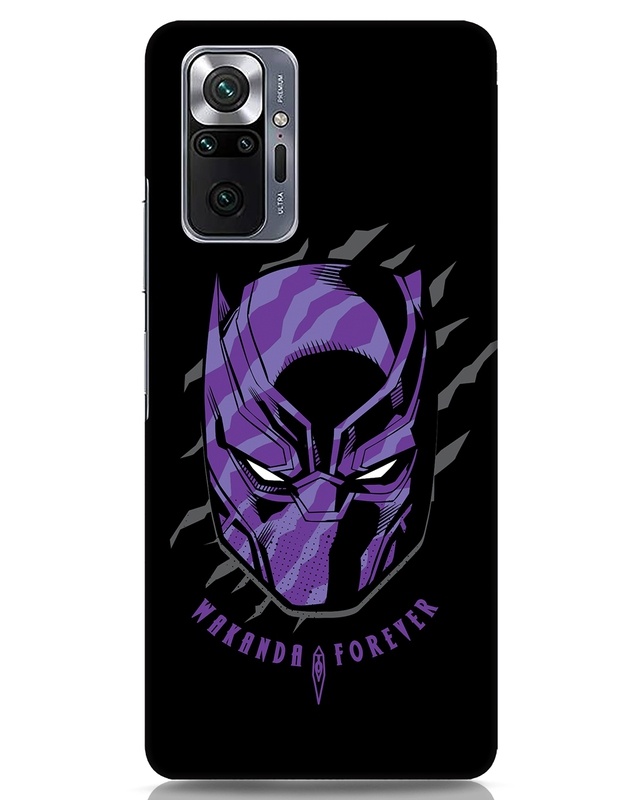 Shop Black Panther Mask Designer Hard Cover for Xiaomi Redmi Note 10 Pro-Front