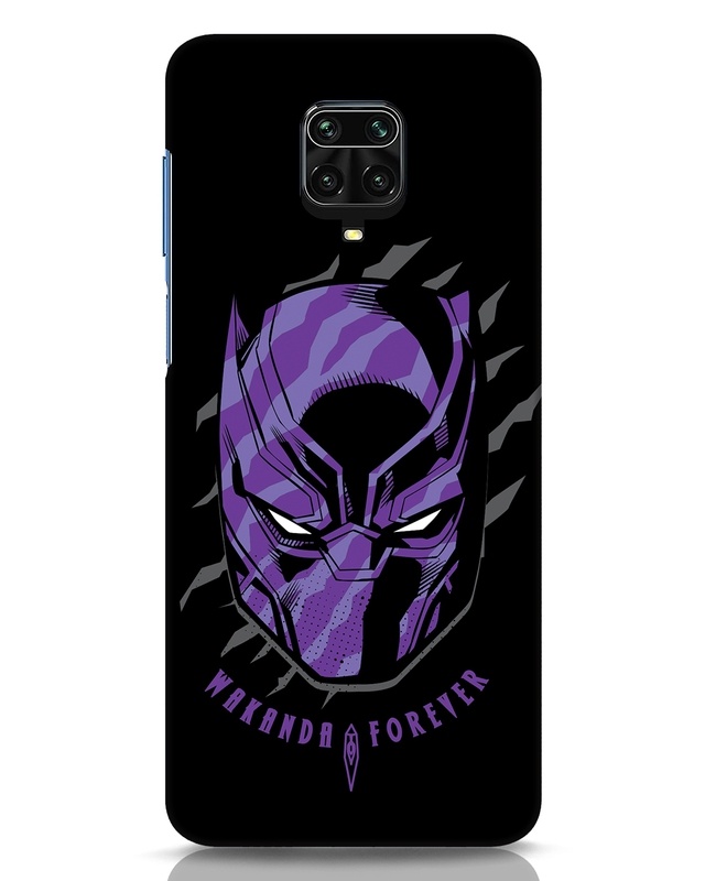 Shop Black Panther Mask Designer Hard Cover for Xiaomi Redmi Note 9 Pro Max-Front