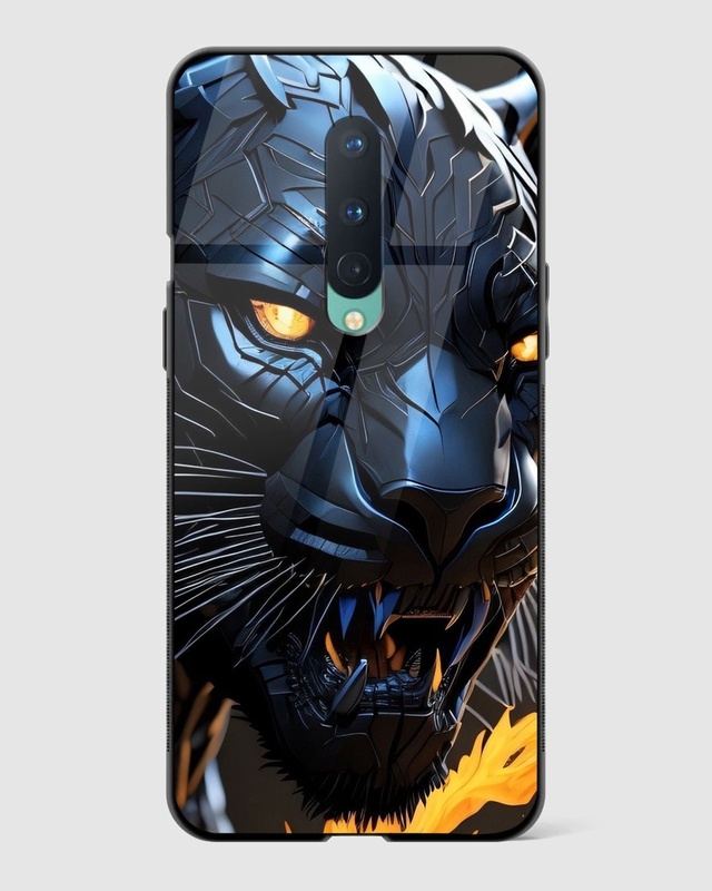 Shop Black Panther Premium Glass Case for OnePlus 8-Front