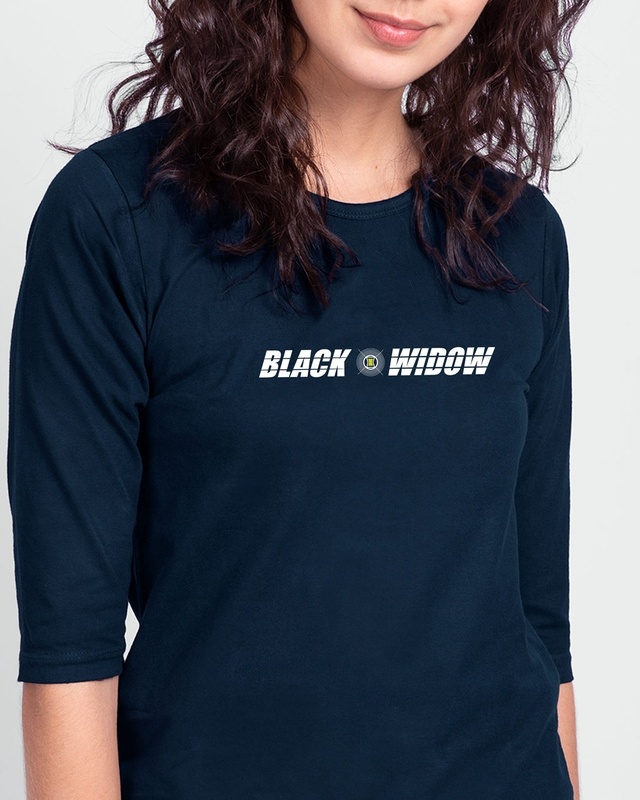 Shop Black Widow 3/4th Sleeve Slim Fit T-Shirt (AVL)-Front