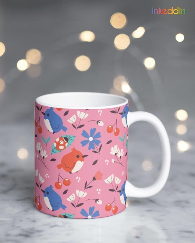 Shop Blossom Printed Ceramic Coffee Mug (330ml, Single piece)-Front