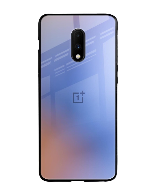 Shop Blue Aura Premium Glass Case for OnePlus 7 (Shock Proof, Scratch Resistant)-Front
