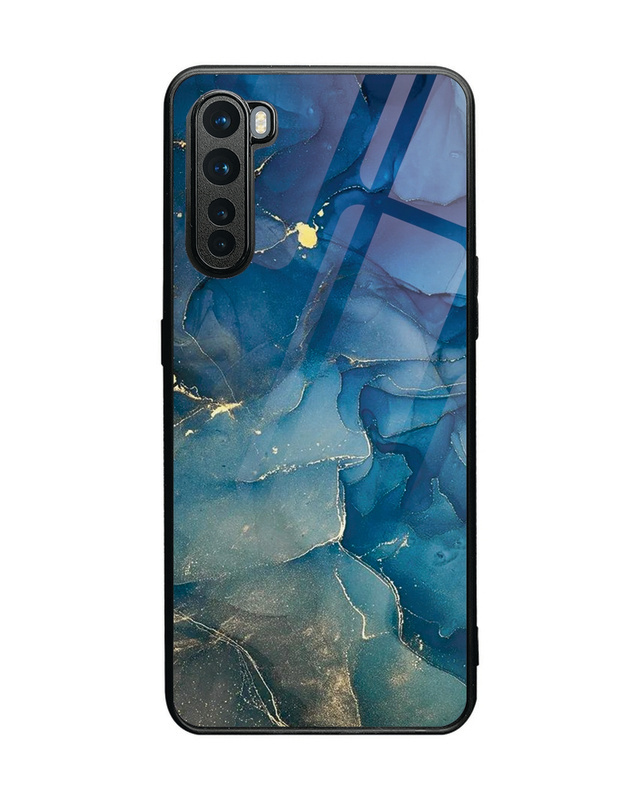 Shop Blue Resin Texture Premium Glass Cover for  OnePlus Nord-Front