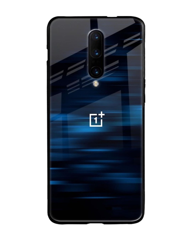 Shop Blue Rough Abstract Premium Glass Case for OnePlus 7 Pro(Shock Proof, Scratch Resistant)-Front