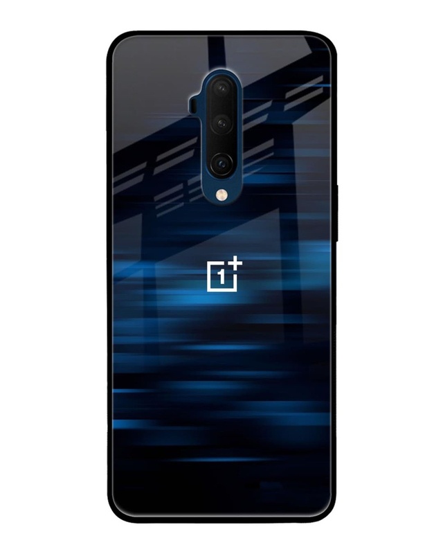 Shop Blue Rough Abstract Premium Glass Case for OnePlus 7T Pro(Shock Proof, Scratch Resistant)-Front