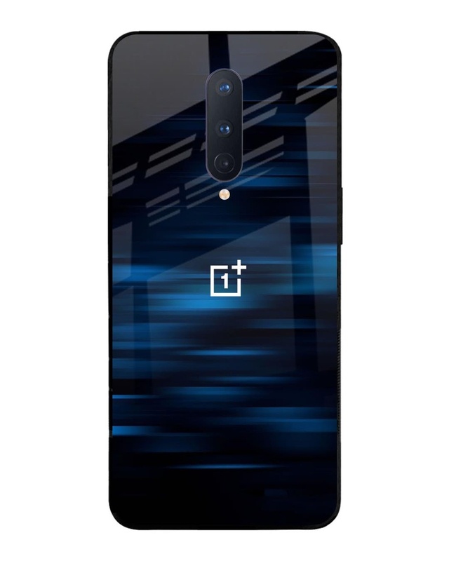 Shop Blue Rough Abstract Premium Glass Case for OnePlus 8(Shock Proof, Scratch Resistant)-Front