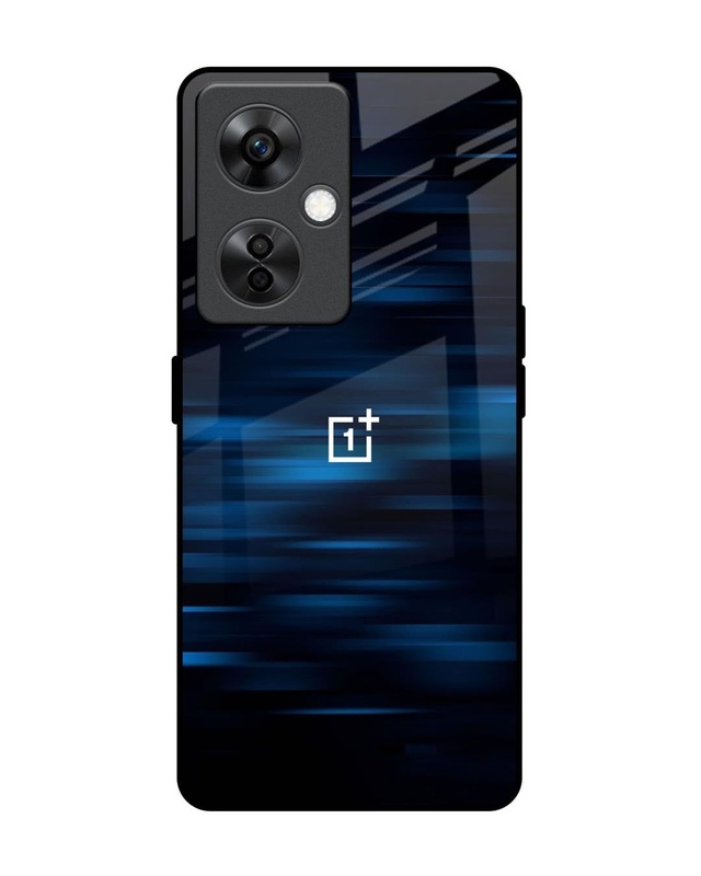 Shop Blue Rough Abstract Premium Glass Case for OnePlus Nord CE 3 Lite 5G(Shock Proof, Scratch Resistant)-Front