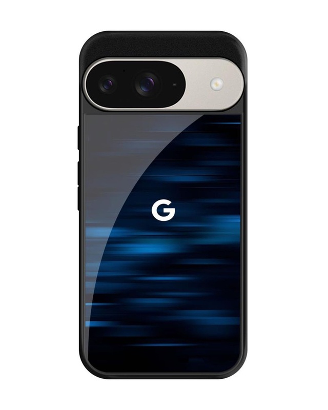 Blue Rough Abstract Premium Glass Cover for Google Pixel 9 Pro(Shock Proof, Scratch Resistant)