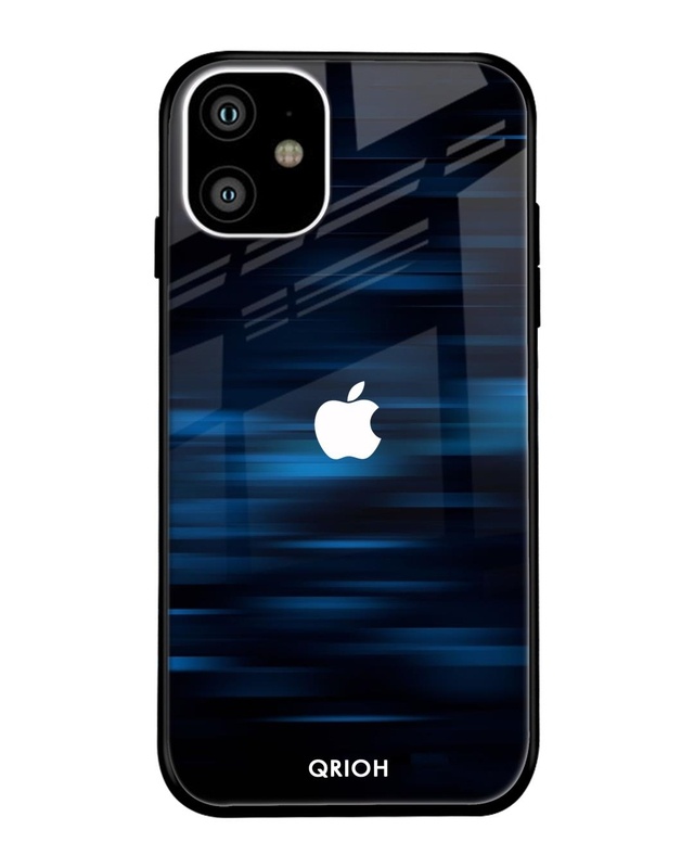 Shop Blue Rough Pastel Premium Glass Cover For iPhone 11 (Impact Resistant, Matte Finish)-Front